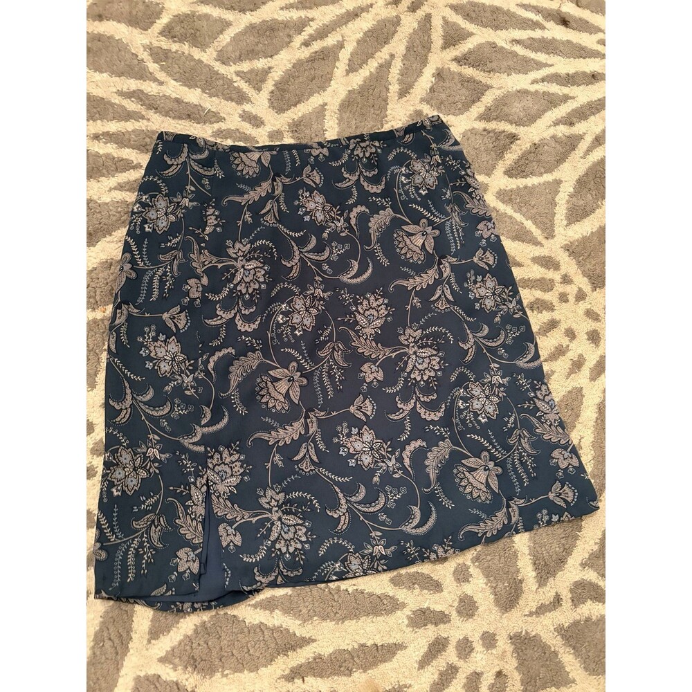 Blue and Gray Floral Slip Old Navy Mini Skirt